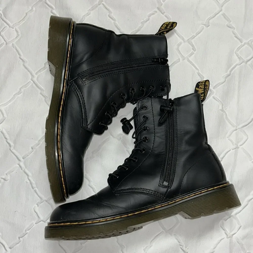 Dr Martens Black Lace Up Combat Boots(Size 5)